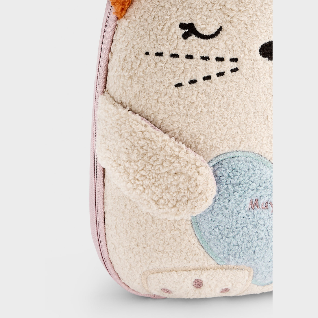 Mayoral Backpack - Cat close-up of front panel, straps and fastening details