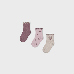 Mayoral Baby 3-Pack Socks - Violet Mix