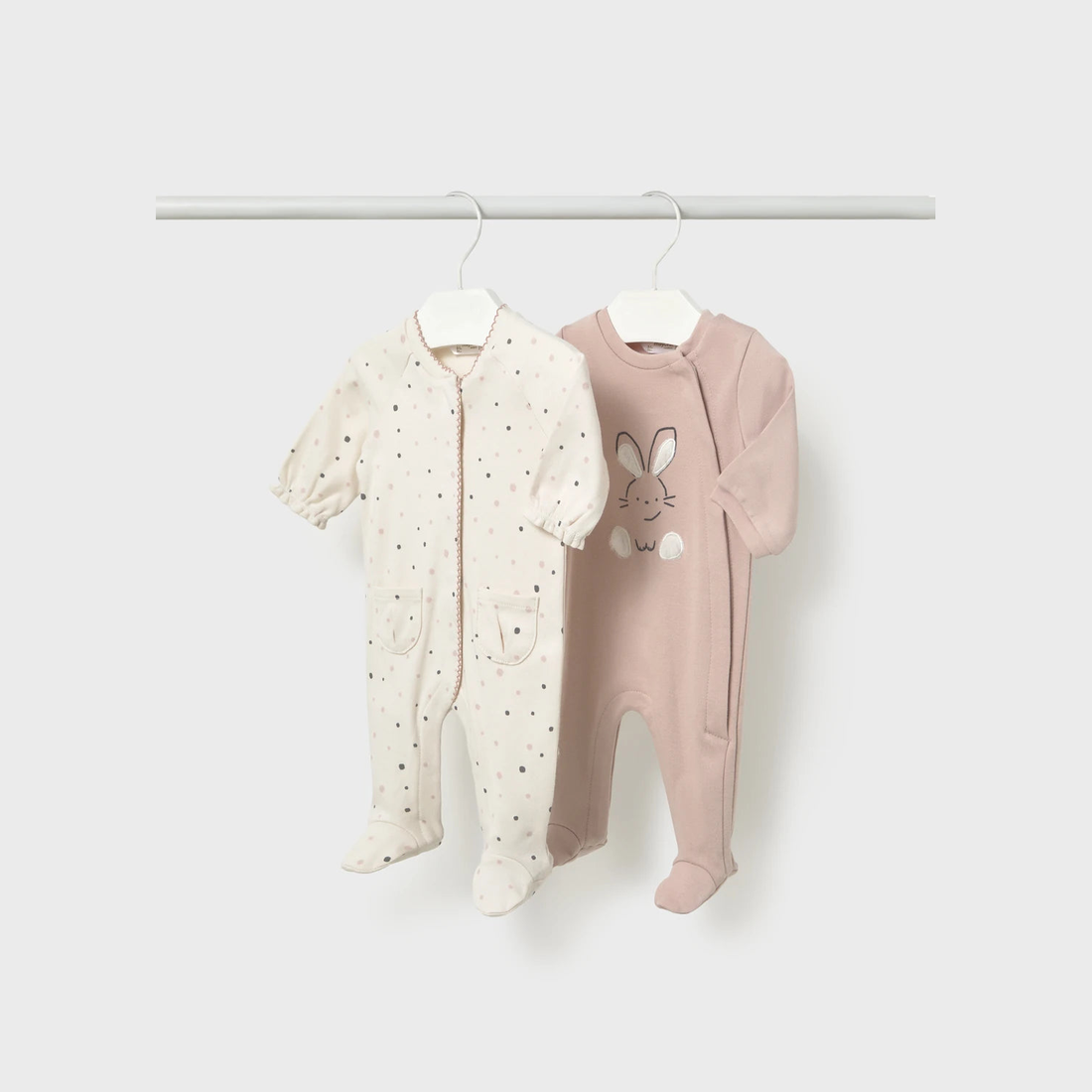 Mayoral Newborn Girl 2-Pack Pajamas - Nude — product view 2
