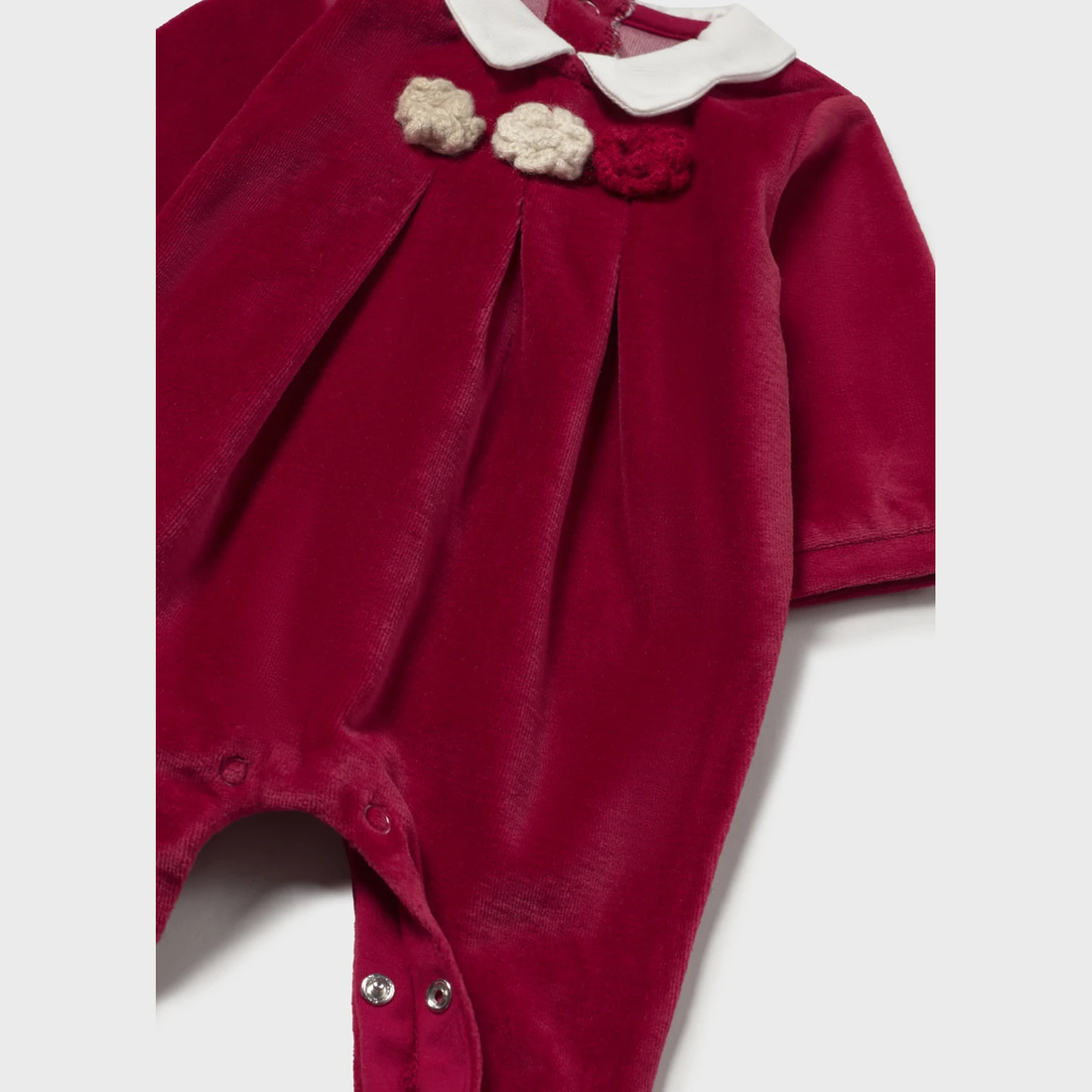 Mayoral Newborn Girl 2-Pack Velour One-Piece - Red — product detail 3