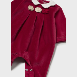 Mayoral Newborn Girl 2-Pack Velour One-Piece - Red