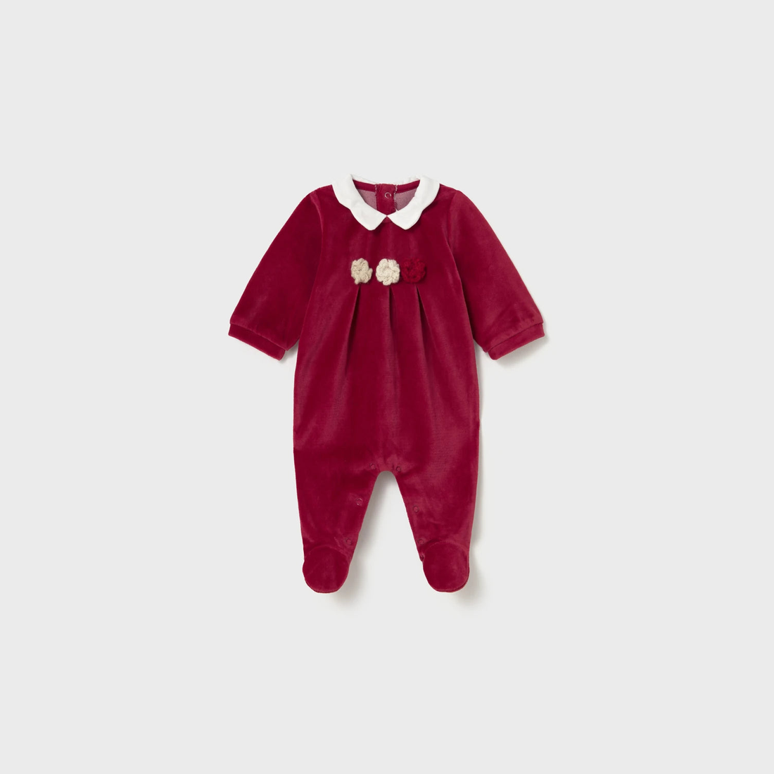 Mayoral Newborn Girl 2-Pack Velour One-Piece - Red — product detail 4