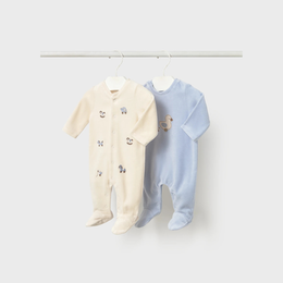 Mayoral Newborn Boy 2-Pack Pajama - Sky