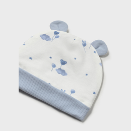 Mayoral Newborn Girl Bear Pajama with Hat and Bib Set - Sky