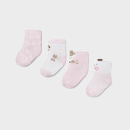 Mayoral 4 Pack Socks Set Baby Rose