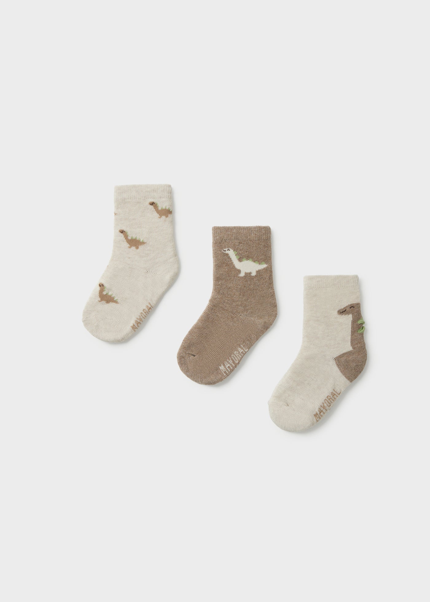 Mayoral Baby 3-Pack Animal Socks - Heather Truffle