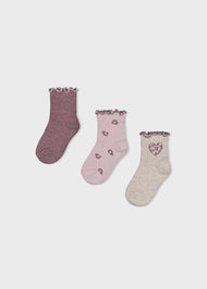 Mayoral Baby 3-Pack Socks - Violet Mix
