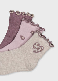 Mayoral Baby 3-Pack Socks - Violet Mix