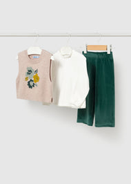 Mayoral Baby 3-Piece Vest Set - Nenufar Green