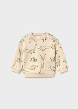 Mayoral Baby Animal Pocket Sweatshirt - Light Taupe