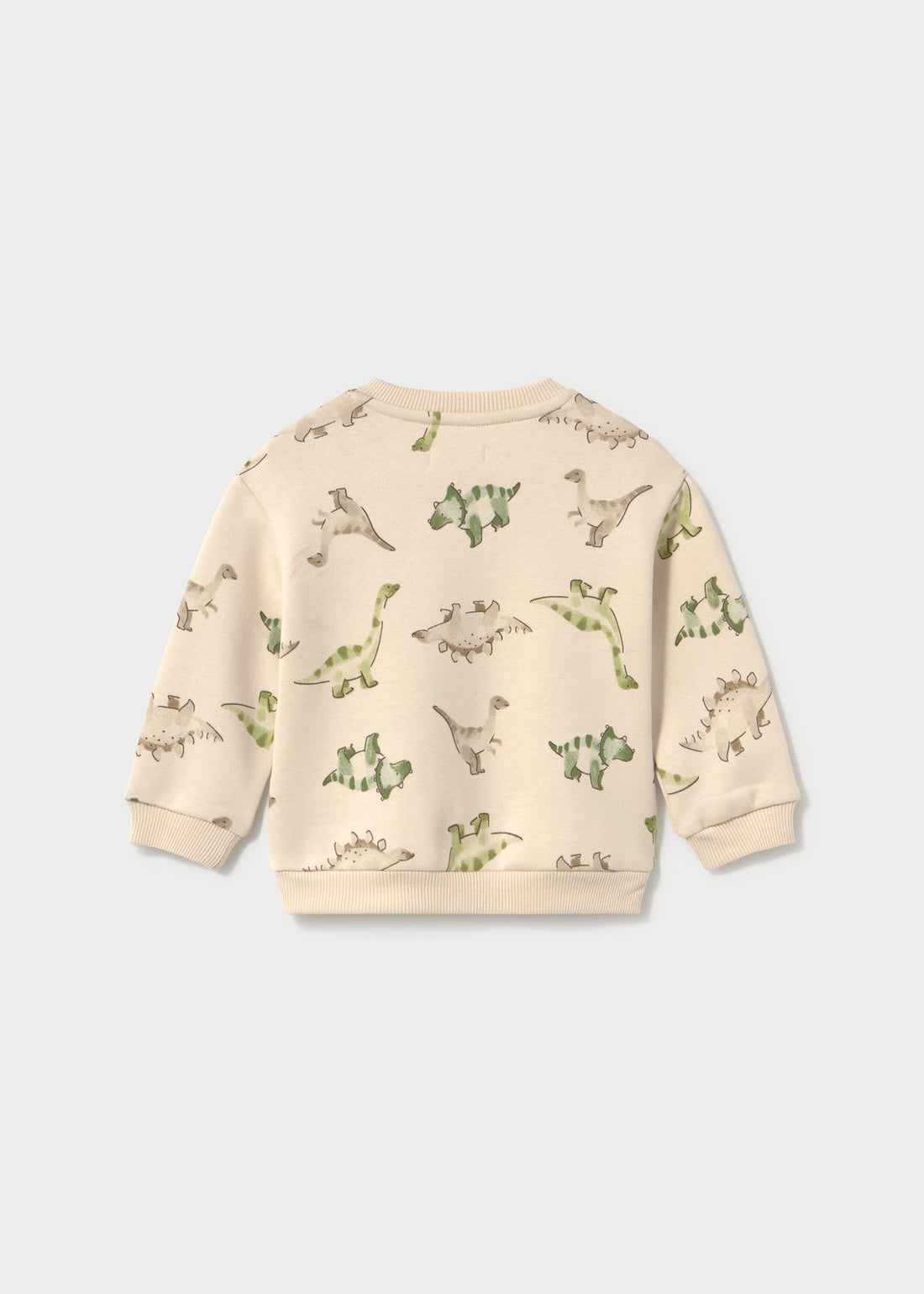 Mayoral Baby Animal Pocket Sweatshirt - Light Taupe shown from the back on a clean background