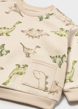 Mayoral Baby Animal Pocket Sweatshirt - Light Taupe