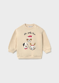 Mayoral Baby Animal Sweatshirt - Stone