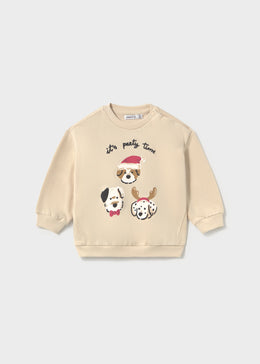Mayoral Baby Animal Sweatshirt - Stone