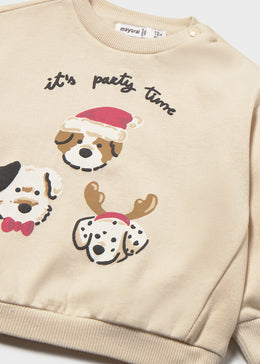 Mayoral Baby Animal Sweatshirt - Stone
