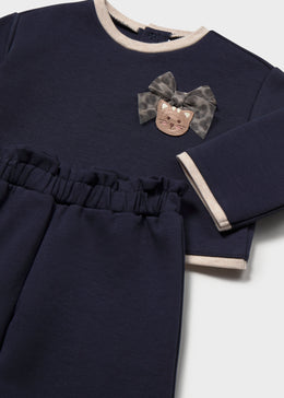 Mayoral Baby Embroidered Sweater and Pants Set - Navy