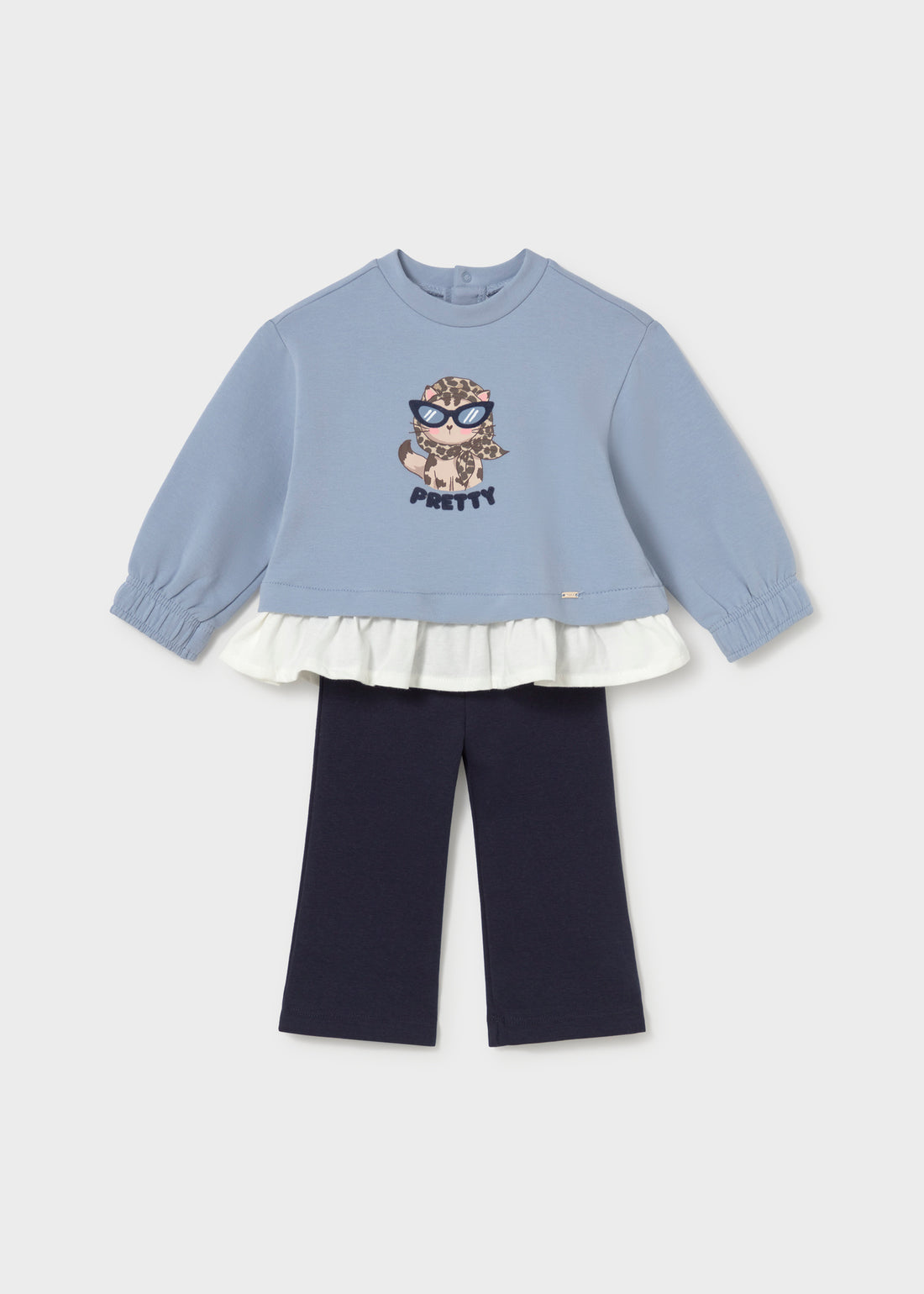 Mayoral Baby Flare Leggings and Sweatshirt Set - Navy coordinated pieces arranged together