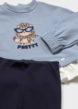 Mayoral Baby Flare Leggings and Sweatshirt Set - Navy