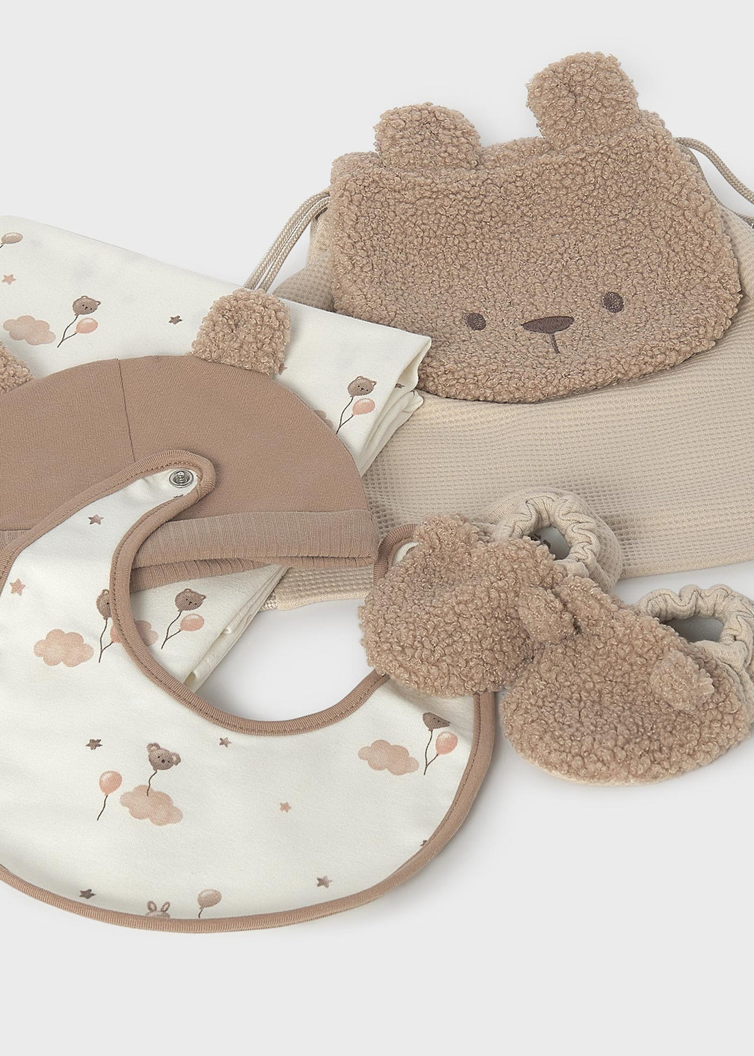 Mayoral Baby Gift Set - Cinnamon coordinated pieces arranged together