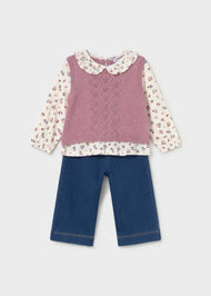 Mayoral Baby Pants and Top Set - Violet Mix