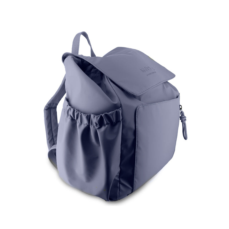 MAYORAL Mayoral Backpack Stone Blue flap closure with gathered elastic side pockets img 1/4