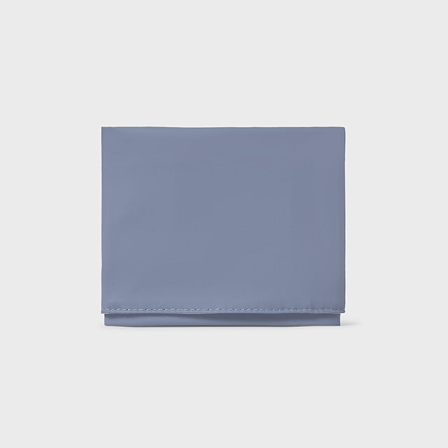 Blue wallet on a light gray background