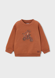 Mayoral Boy Embossed Sweatshirt - Brick Red