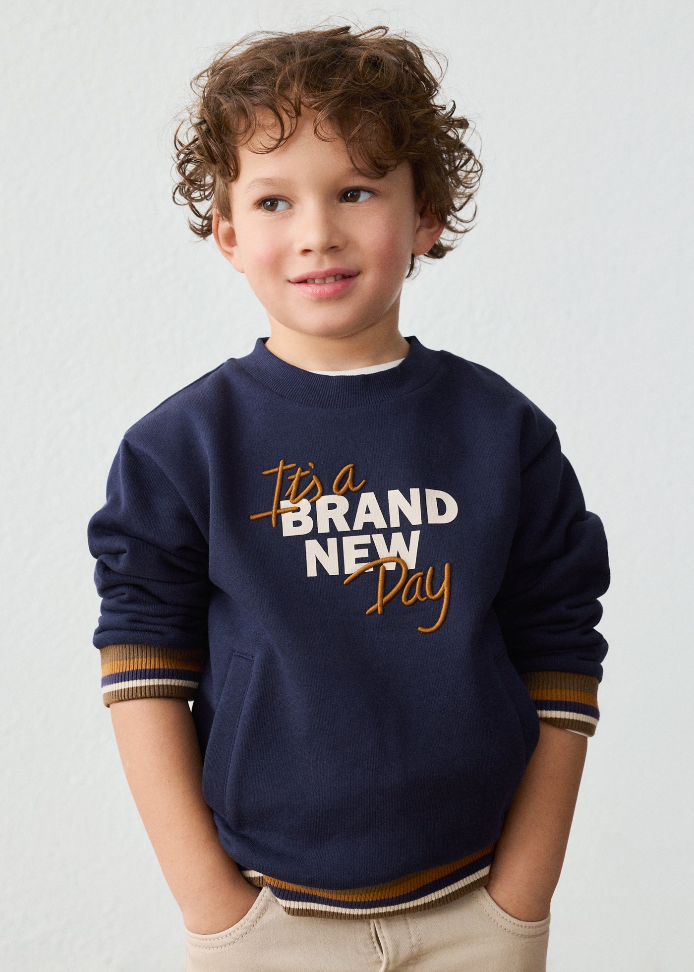 Mayoral Boy Embroidered Sweatshirt - Ink
