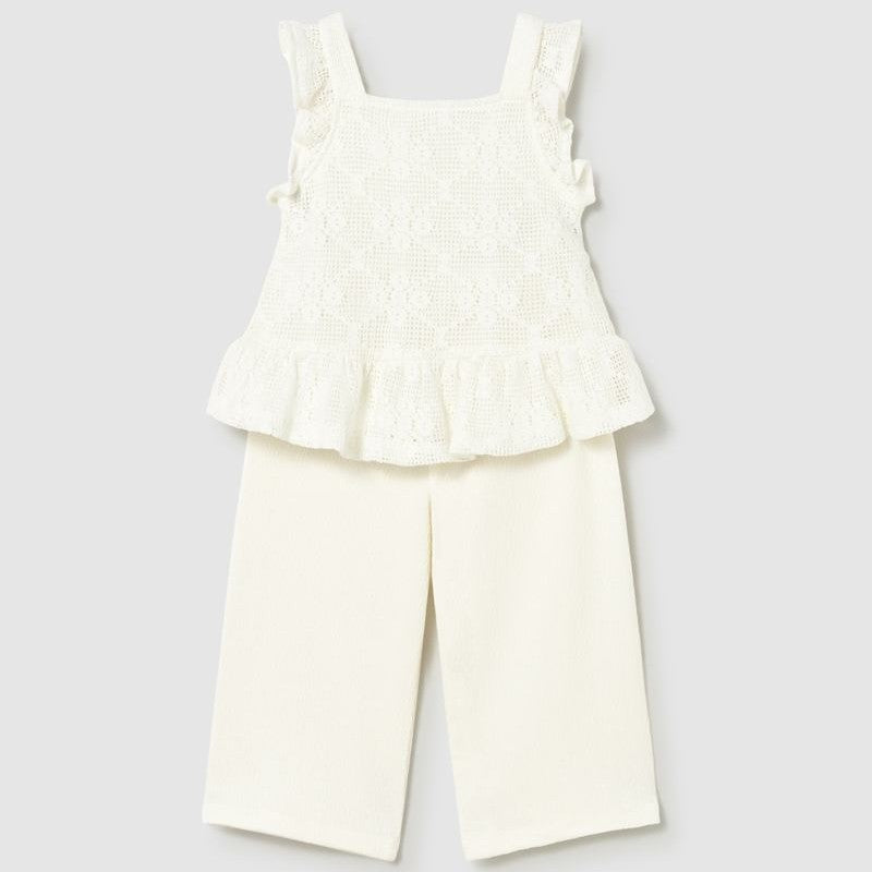 Mayoral Baby Combined Long Pants Set Natural