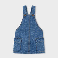 Mayoral Denim Overall Skirt Hearts