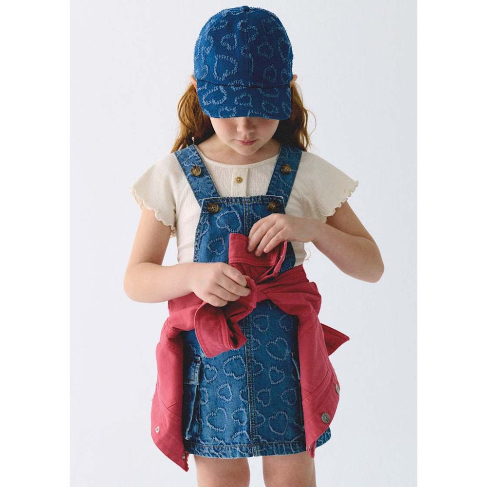 Mayoral Denim overall skirt hearts View 3