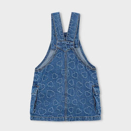 Mayoral Denim Overall Skirt Hearts