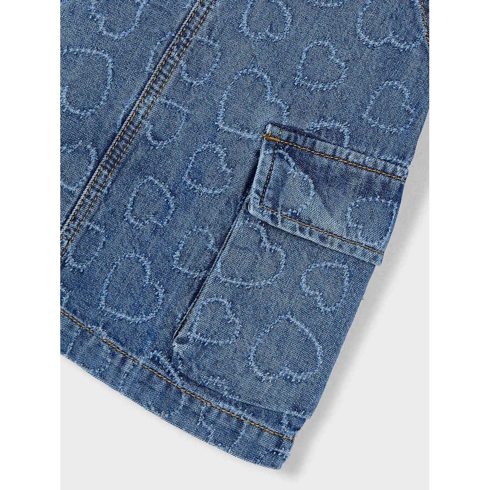 Mayoral Denim Overall Skirt Hearts, product view 4
