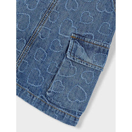 Mayoral Denim Overall Skirt Hearts