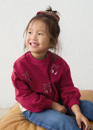 Mayoral Girl Embroidered Sweatshirt - Cherry