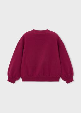 Mayoral Girl Embroidered Sweatshirt - Cherry