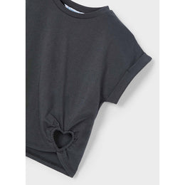 Mayoral Girl Heart T-Shirt Charcoal