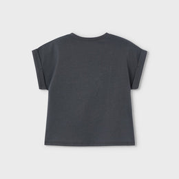 Mayoral Girl Heart T-Shirt Charcoal