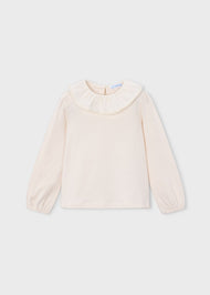 Mayoral Girl Ruffle Collar Blouse - Soy