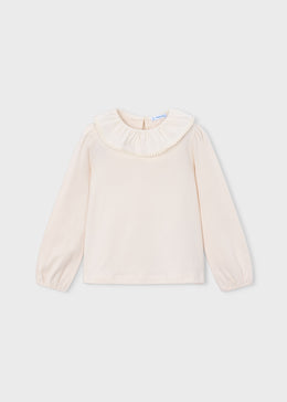 Mayoral Girl Ruffle Collar Blouse - Soy