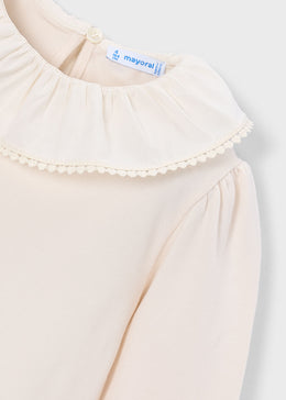 Mayoral Girl Ruffle Collar Blouse - Soy