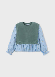 Mayoral Girl Shirt With Top - Bayleaf