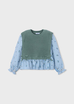 Mayoral Girl Shirt With Top - Bayleaf