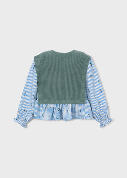 Mayoral Girl Shirt With Top - Bayleaf