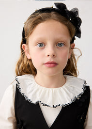 Mayoral Girl Velvet Floral Headband - Black