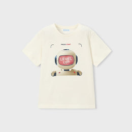 Mayoral Lenticular Short Sleeve T-Shirt Cream