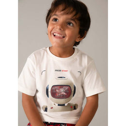Mayoral Lenticular Short Sleeve T-Shirt Cream