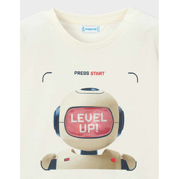 Mayoral Lenticular Short Sleeve T-Shirt Cream