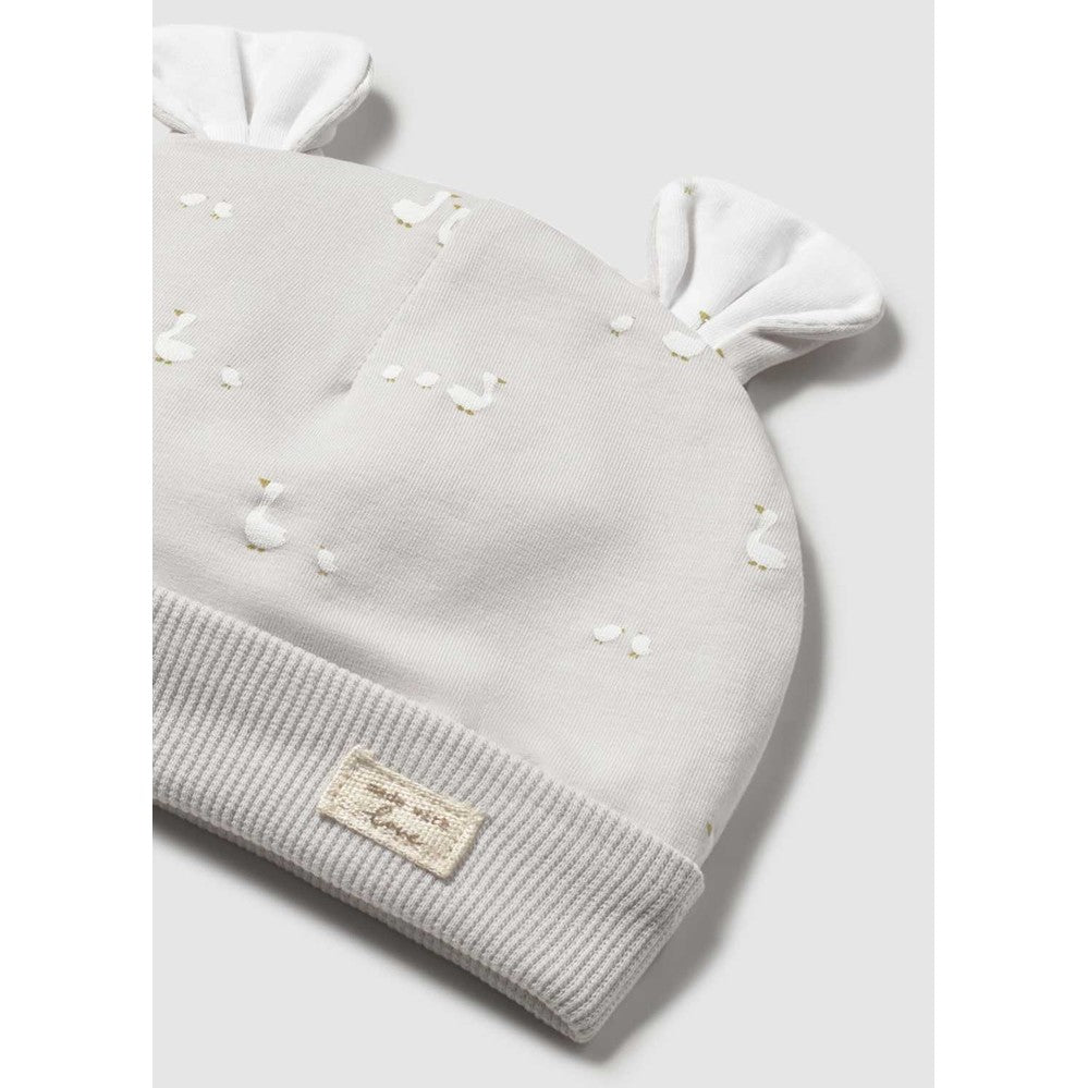 MAYORAL Mayoral Baby Long Pajama Gift Set White hat with embroidered dots and knotted fabric ties img 3/5