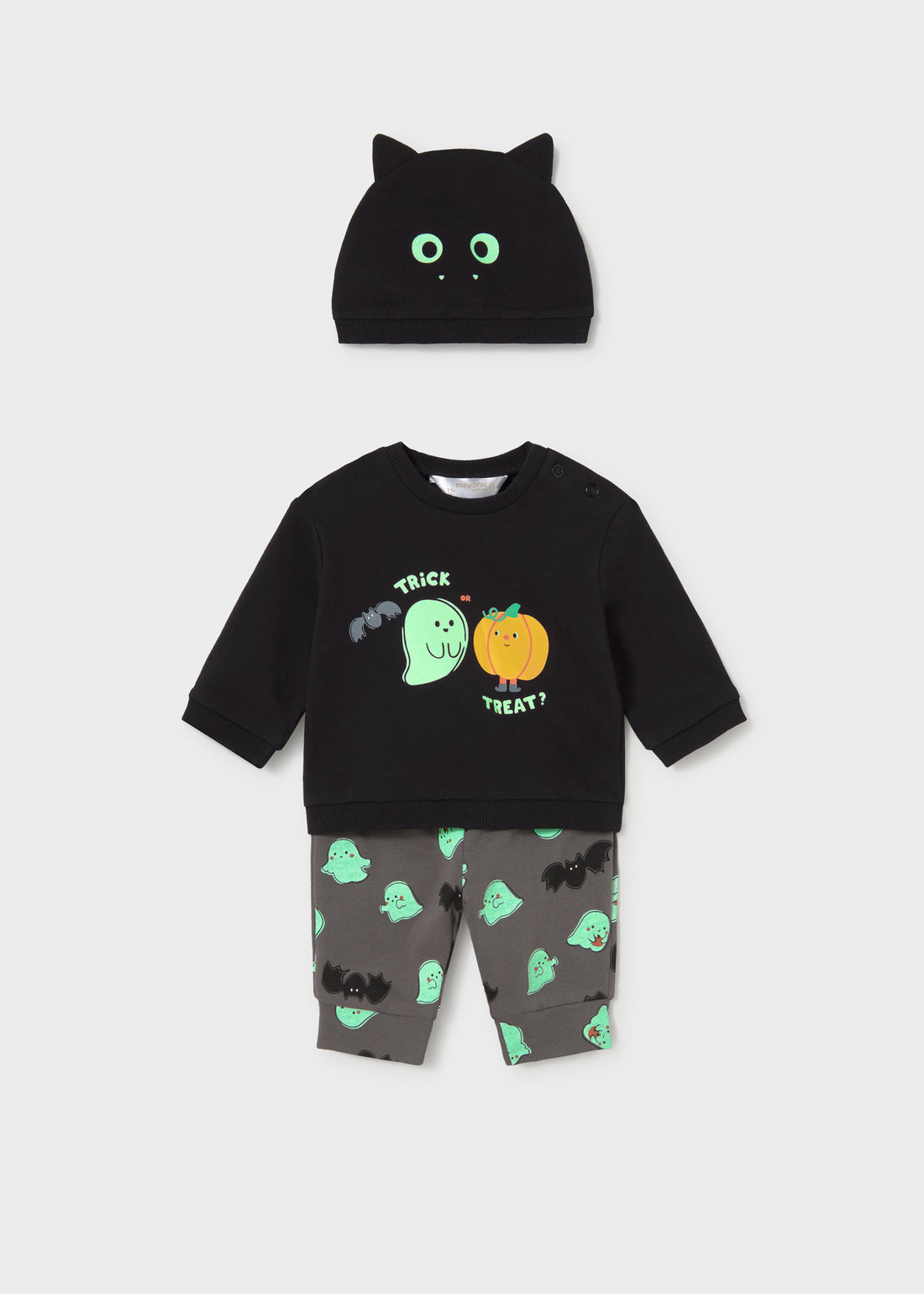 Mayoral Newborn Boy 3-Piece Set - Black companion piece shown separately with coordinated details